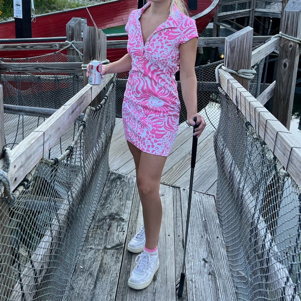 Lilly Pulitzer Pink and White Textured Fabric